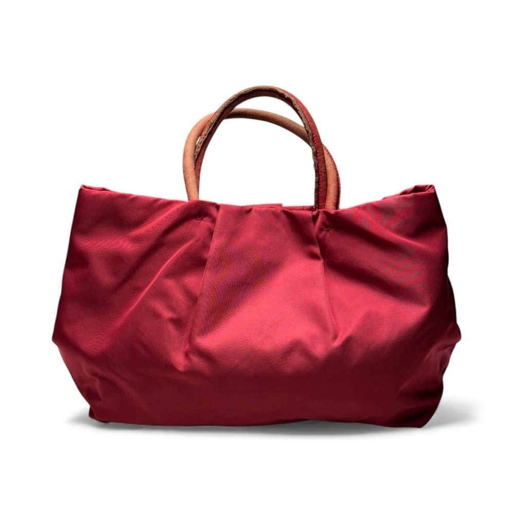 Prada Fiocco Bow Tessuto/Nylon Tote Bag Red - Picture 3 of 14